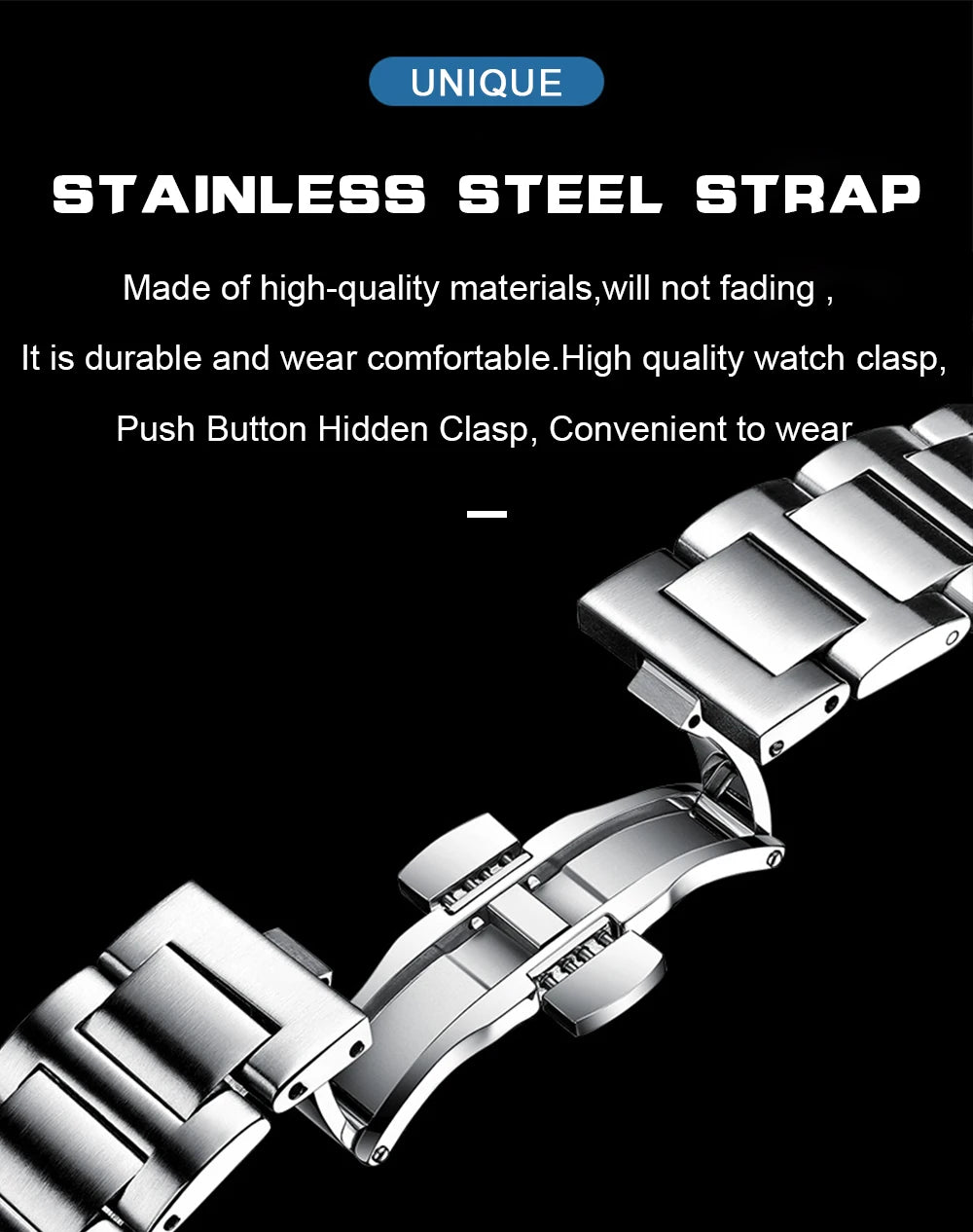 POEDAGAR Men's Square Luxury Quartz Watch - Waterproof, Luminous Date, Stainless Steel for Business & Sport
