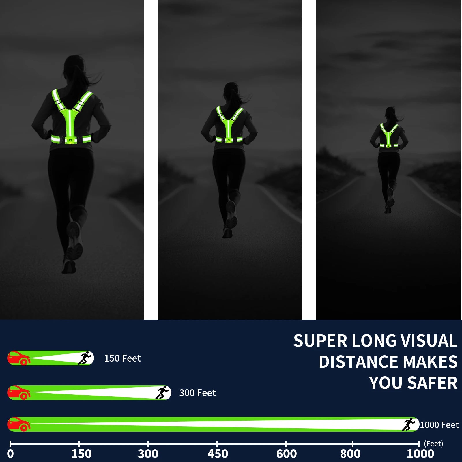 Enhanced Visibility Reflective Safety Vest - Adjustable for Running & Cycling