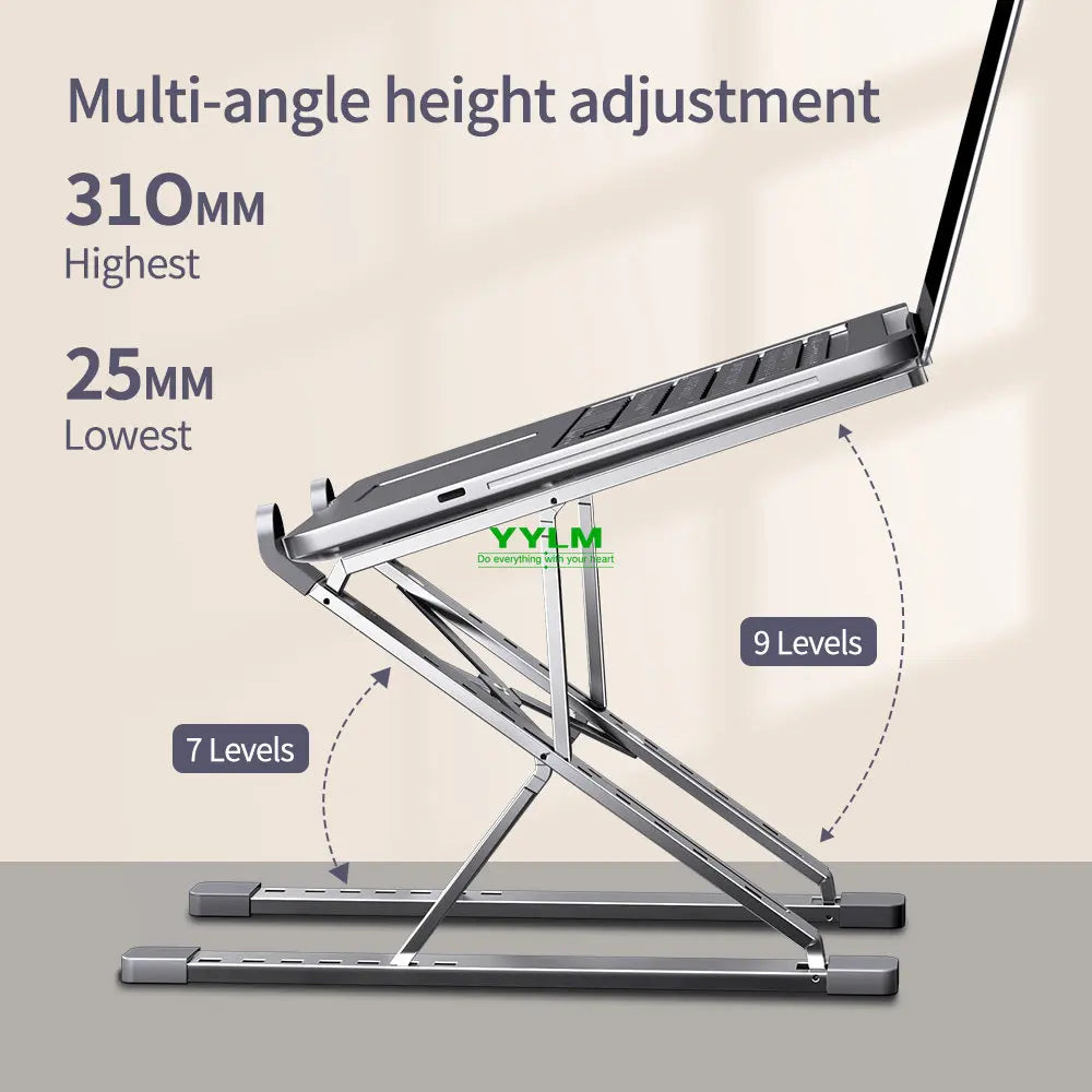 YYLMONE N8 Aluminum Ergonomic Laptop Stand - Portable & Adjustable