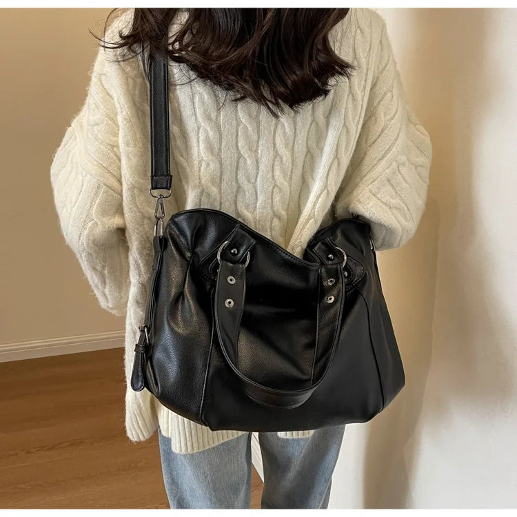 Vabena 2026 Soft Interior Shoulder Bags - High Quality Contrasting PU Handbags