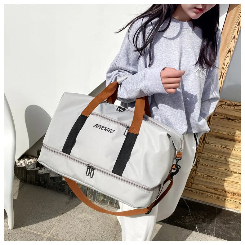 Men's Large Capacity Waterproof Gym Bag - Travel Sports Duffle & Crossbody