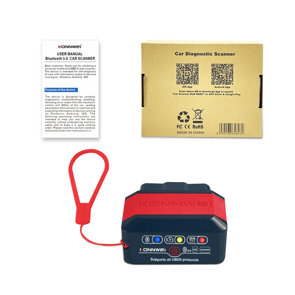 2026 KONNWEI KW905 OBD2 Scanner Bluetooth 5.0 Car Diagnostic Tool
