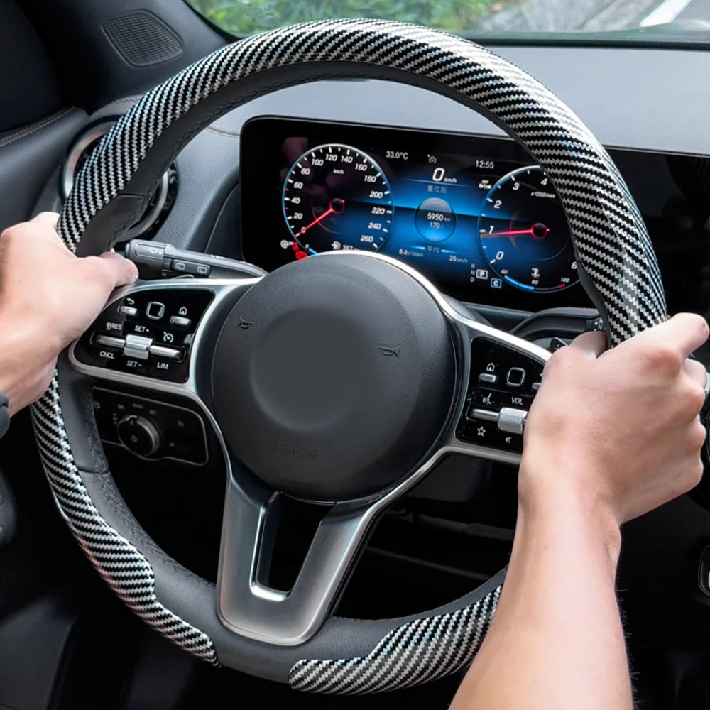 Universal Non-Slip Breathable Steering Wheel Cover 36-38cm