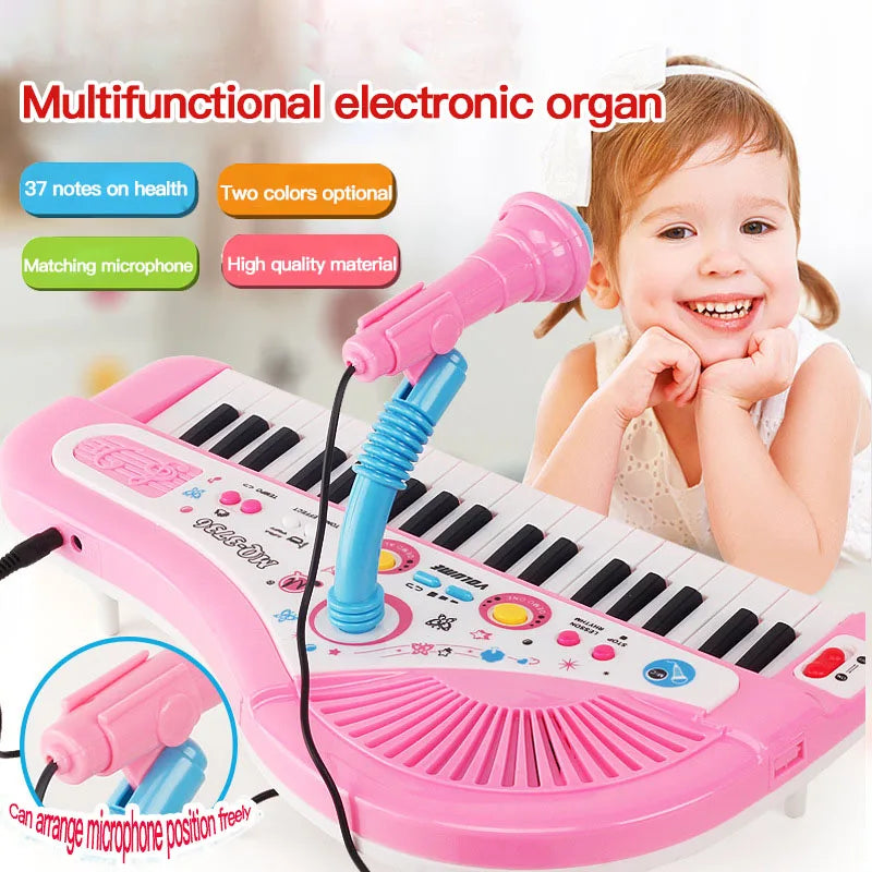 37 Keys Kids Electronic Piano Keyboard with Microphone | Educational Musical Toy