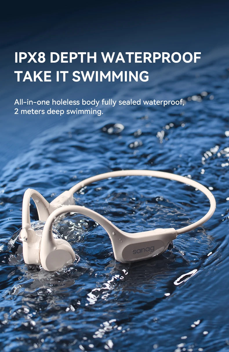 Sanag B60S Bone Conduction Swimming Headphones IPX8 Bluetooth MP3