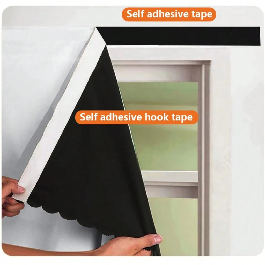 Premium White No-Drill 100% Blackout Curtains | Easy Install & Total Darkness