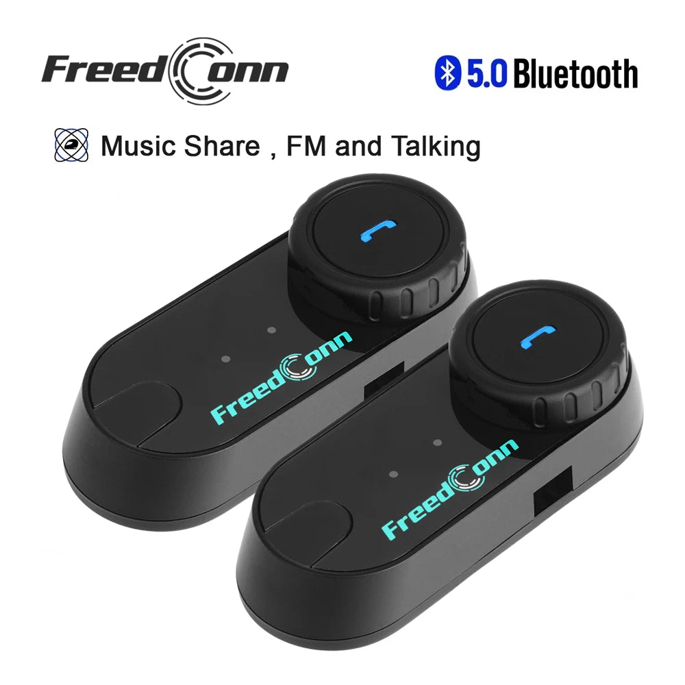 Freedconn T-Com VB Bluetooth Intercom | 6-Rider Motorcycle Headset & FM