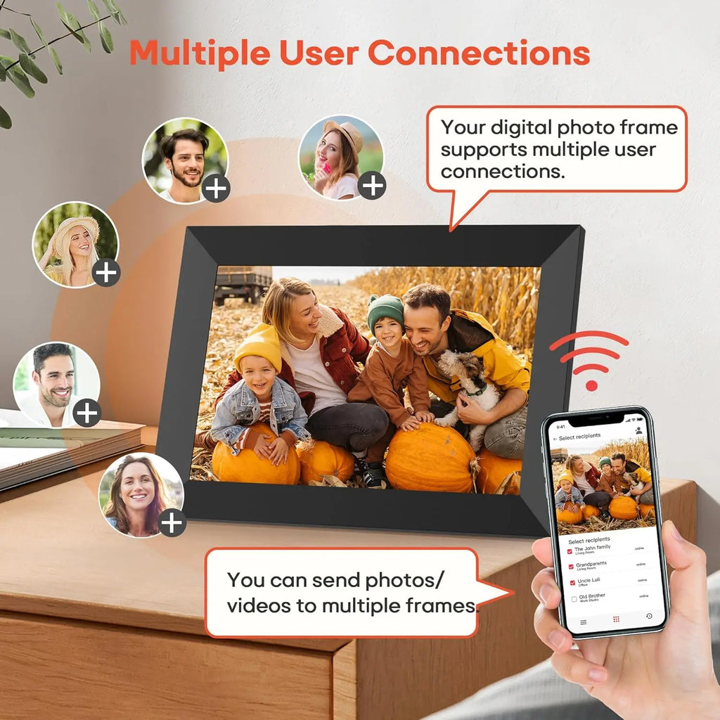 Frameo 10.1" Smart WiFi Digital Photo Frame | Touch IPS HD Display