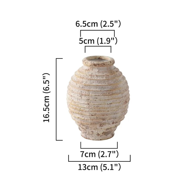 Retro Clay Pottery Vase | Vintage Handmade Home Decor