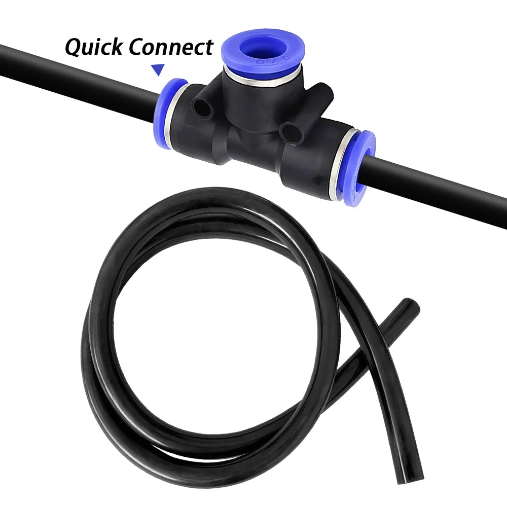 Vabena Black PE Drip Irrigation Pipe 1/4" 3/8" OD 6-12mm – Pressure Proof Garden Hose