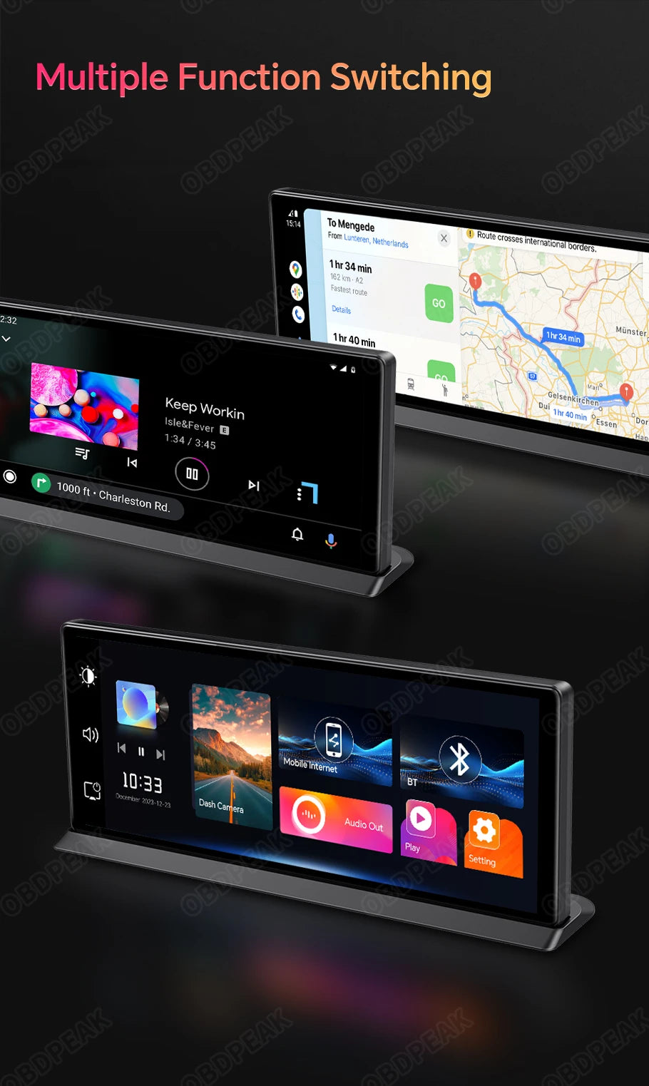 K2 Pro 11.3" 4K Wireless CarPlay Android Auto Dash Cam with GPS & Dual Lens