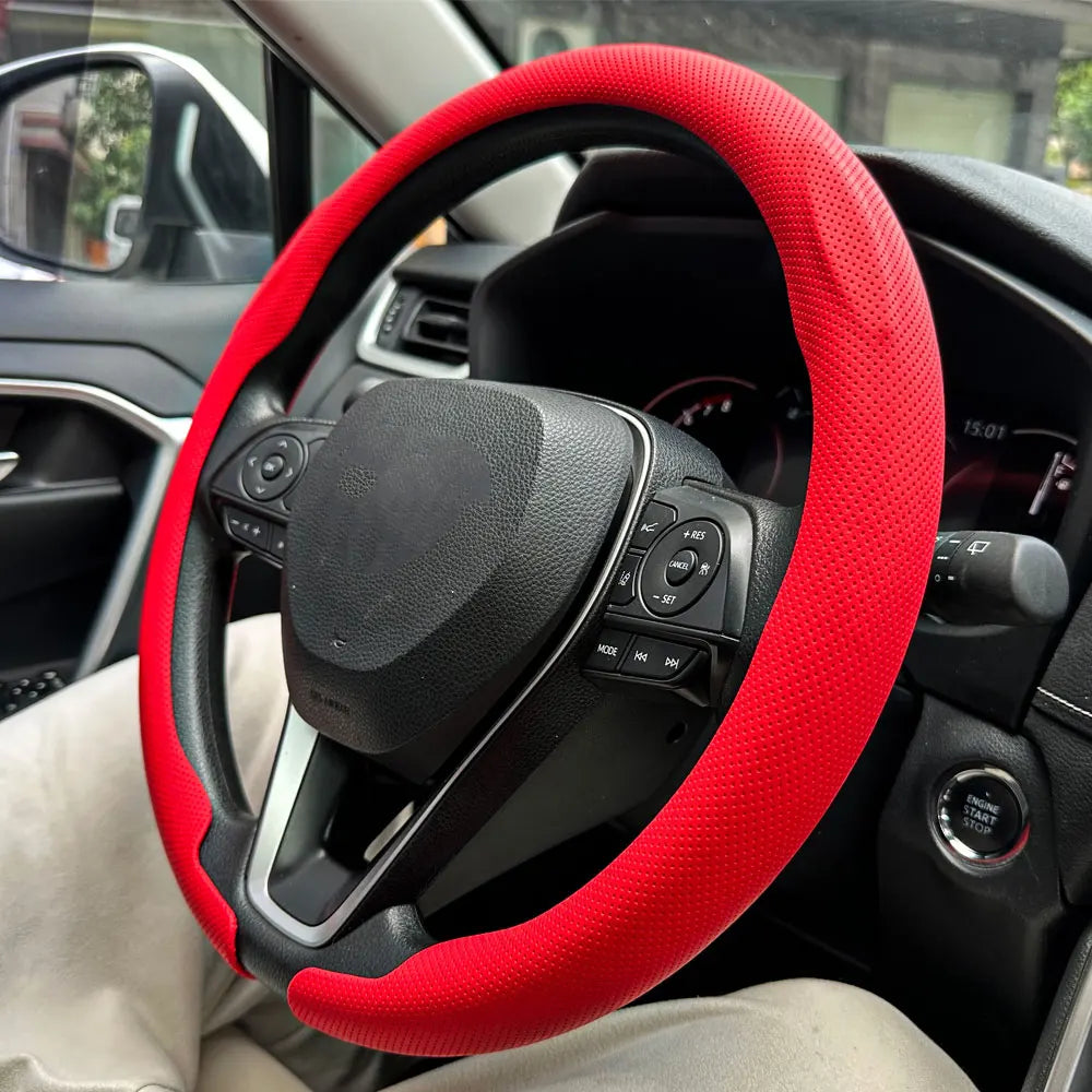 Universal Non-slip Leather Steering Wheel Cover 36-38cm