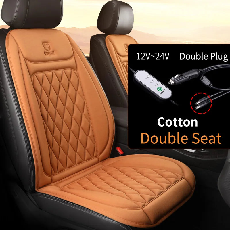 Heated Car Seat Cover | Quick Heat Seat Protector 12-24V