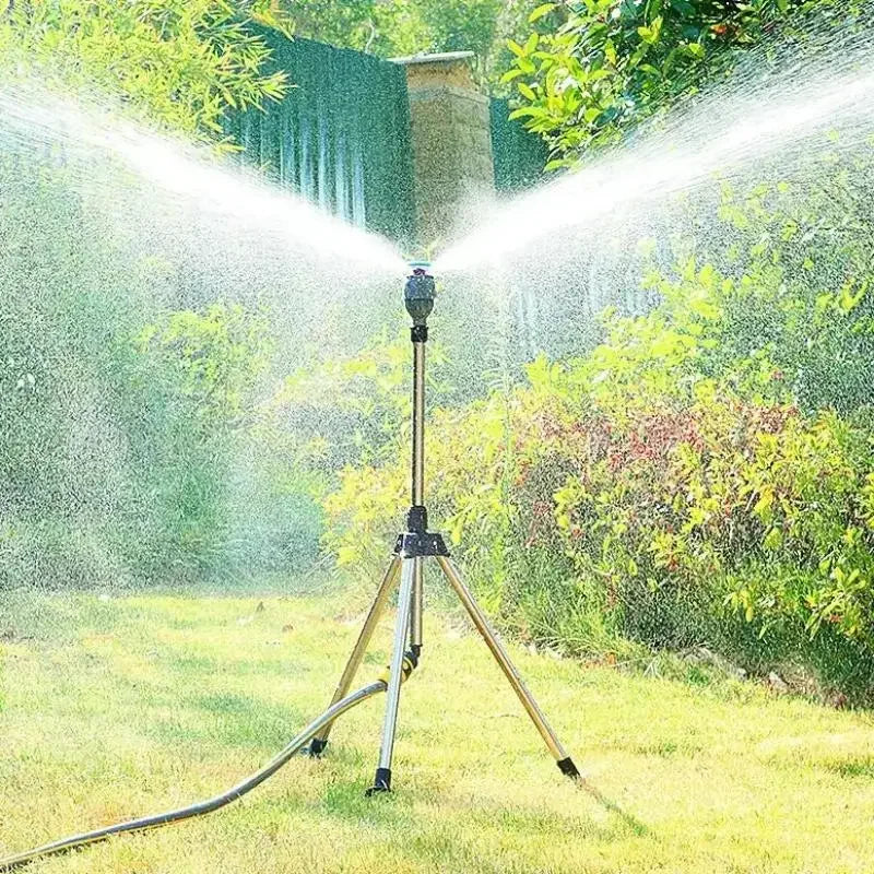 360-Degree Automatic Garden Sprinkler with Stainless Steel Tripod Set