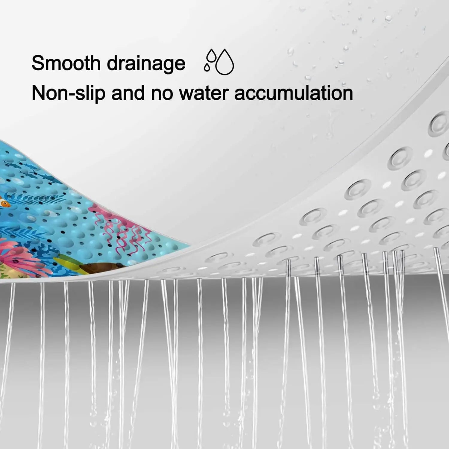 Cartoon Extra Long Bathtub Mat - Non-Slip Shower Mat 40x100cm with Suction Cups & Drain Holes