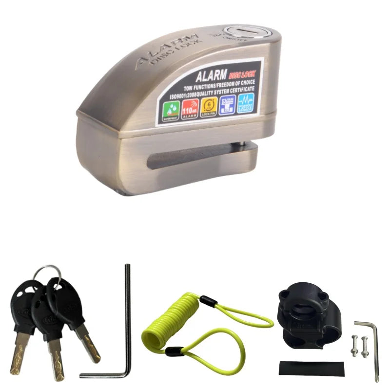 Falante Motorcycle Disc Brake Alarm Lock - Waterproof Anti-Theft Security for Bikes