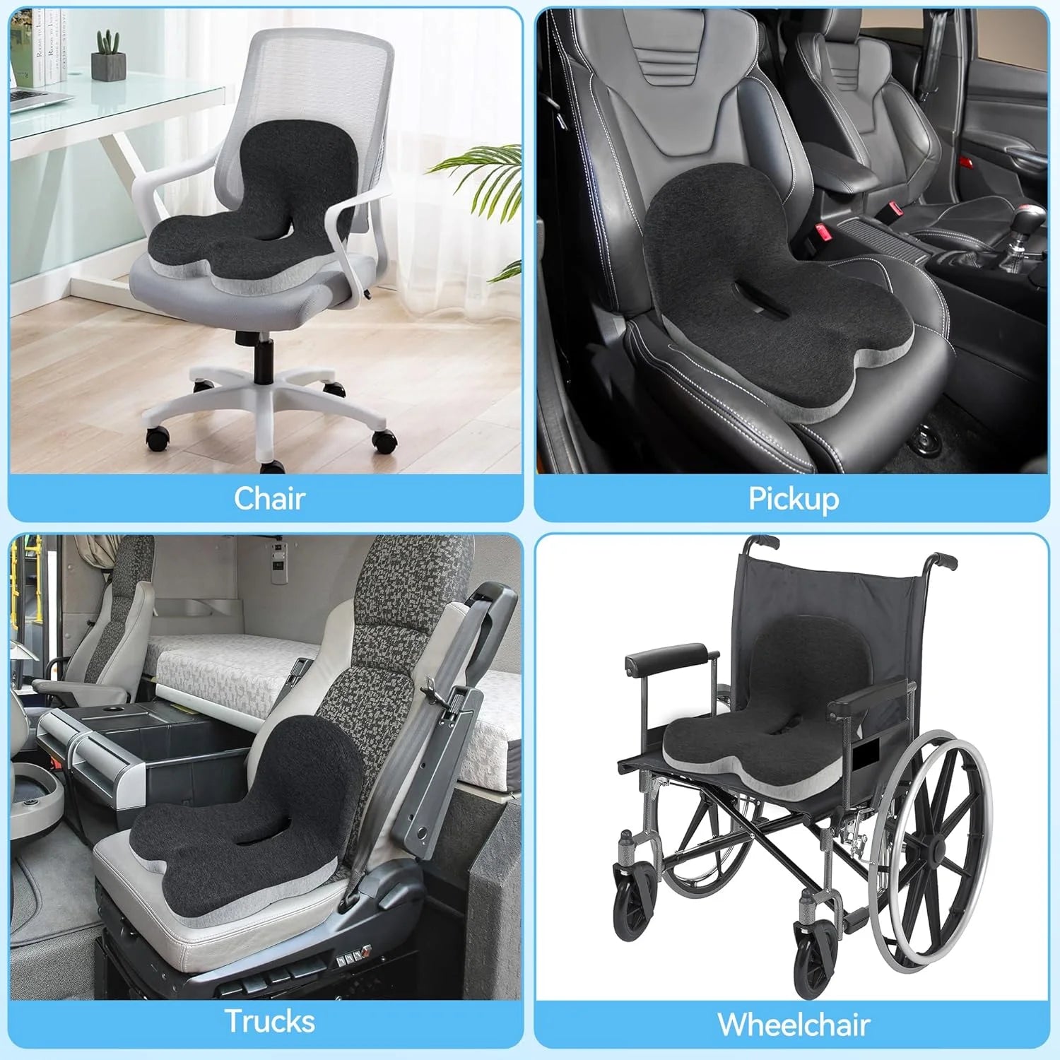 Premium Memory Foam Lumbar & Seat Cushion for Ultimate Comfort