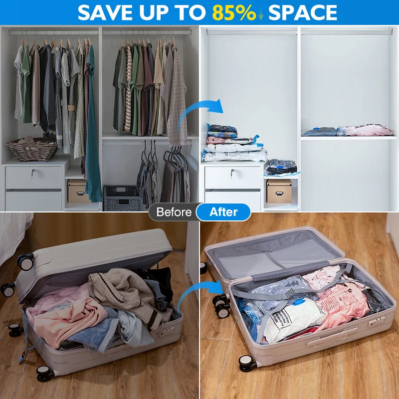 Cordless Electric Vacuum Pump for Travel & Home Storage | Rechargeable Air Compressor