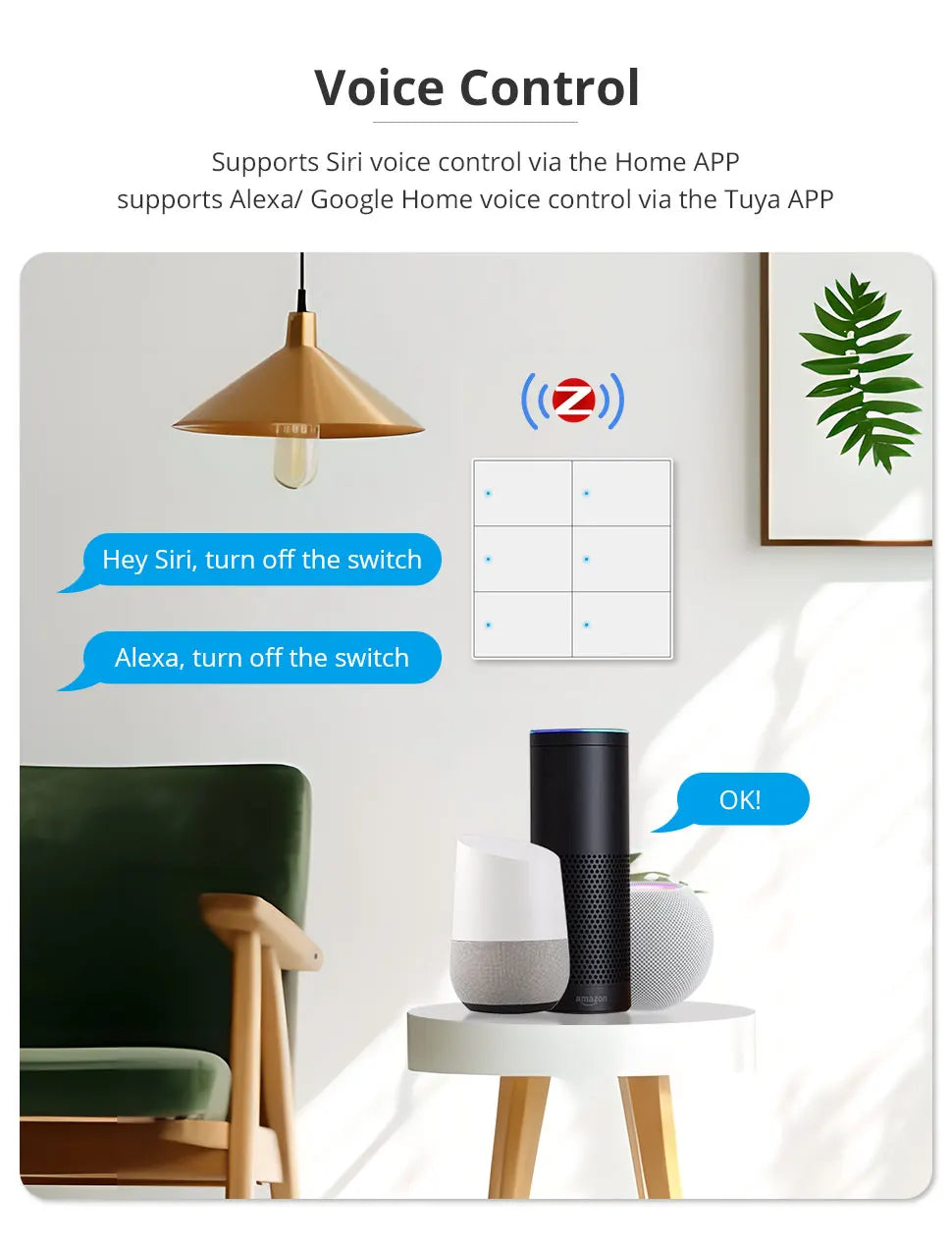Zemismart Smart Scene Controller - Wall Mount Home Automation