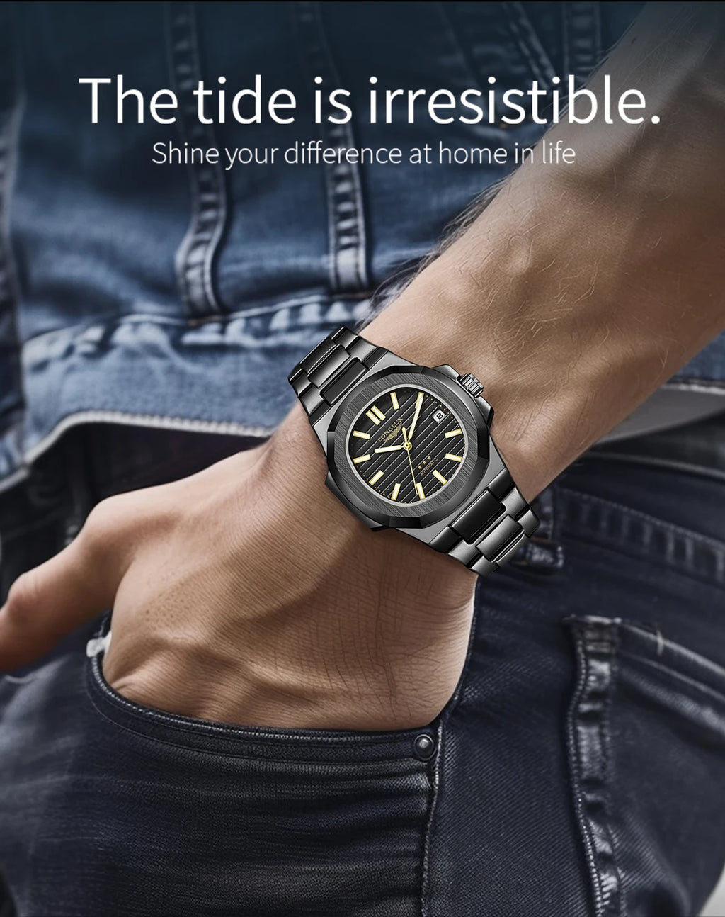 Vabena Men's Automatic Luxury Business Watch - Stainless Steel & Luminous