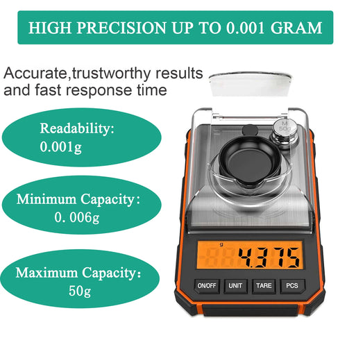 Brifit 0.001g/50g Digital Milligram Scale | High Precision Weight & Calibration