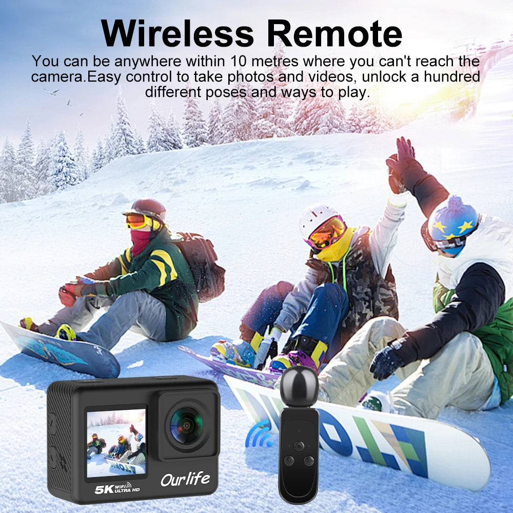 Ourlife 4K Action Camera - Waterproof, WiFi, Touch LCD | Capture Your Adventures