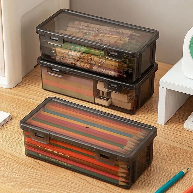 Clear Large Capacity Pen Case - Lightweight School Organizer
