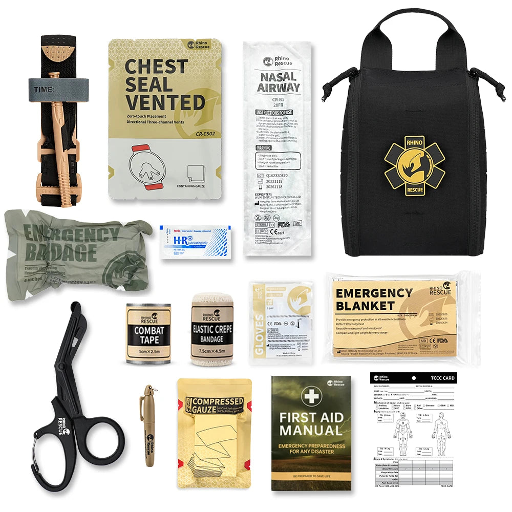 Rhino Rescue 002M IFAK Pouch with Molle - Outdoor Survival First Aid Kit