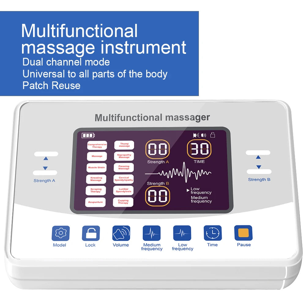 EMS TENS Unit Electric Muscle Stimulator | Rechargeable Pulse Massager for Pain Relief & Recovery