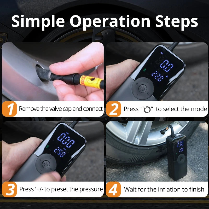 Carsun Rechargeable Digital Tire Inflator - Portable Air Pump