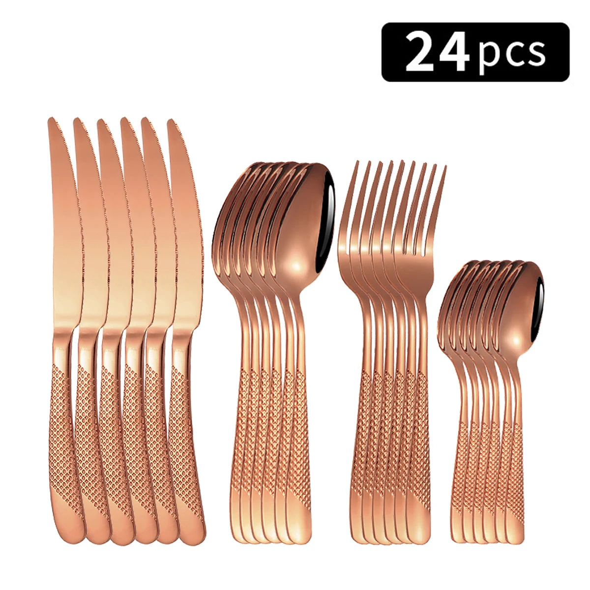 Vabena 24pc Star Stainless Steel Cutlery Set | Elegant Dining Silverware