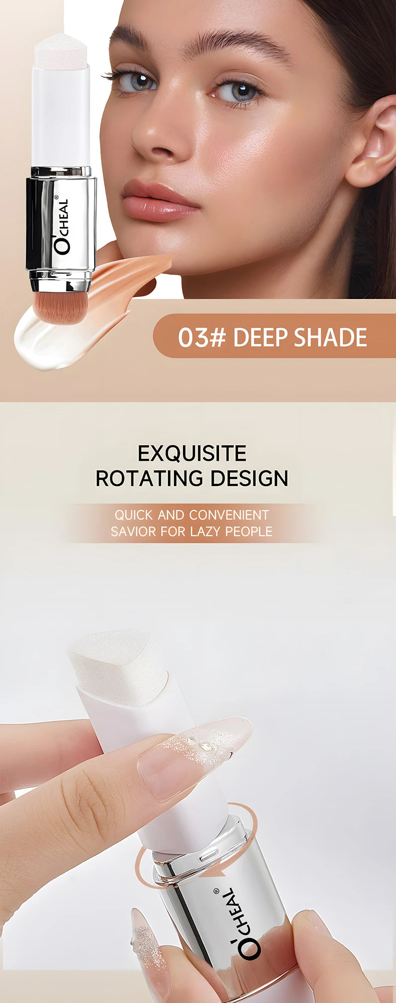 O'CHEAL Dynamic Foundation Stick: Perfect Match, Matte Finish, Blemish Coverage