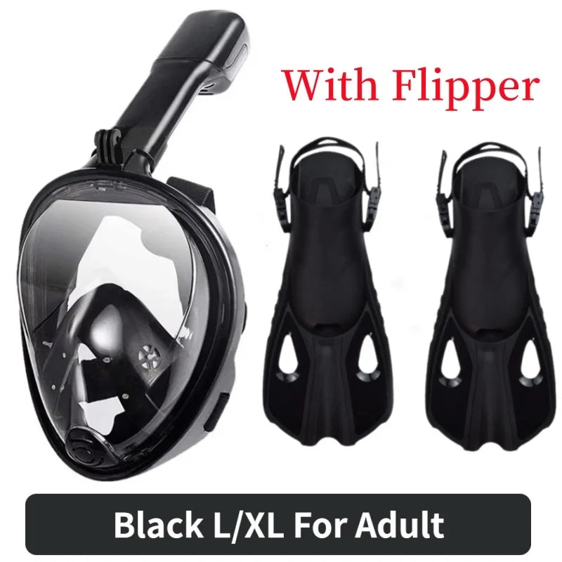 Vabena Full Face Diving Mask - Anti-Fog Snorkel Gear for Adults & Kids
