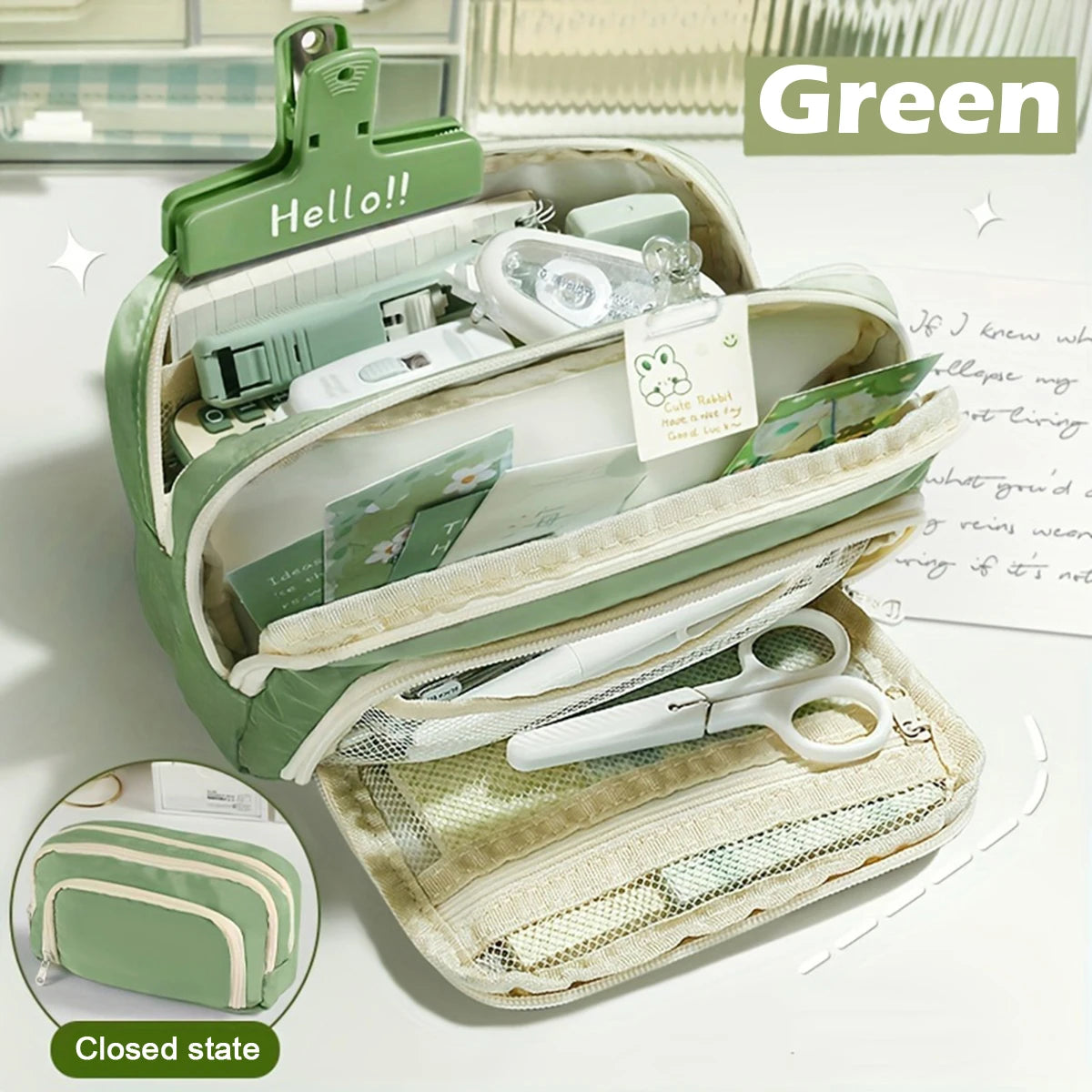 Kawaii Large Capacity Multi-Layer Pencil Case & Makeup Storage Bag | Vabena