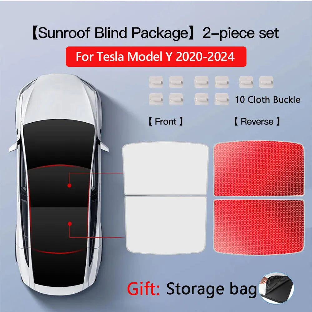 Tesla Model 3 Highland 2026 & Model Y Sunroof Sunshades | Ice Cloth Heat Blocker