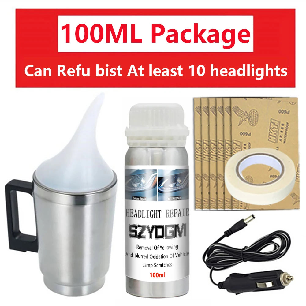 Car Headlight Restoration Kit - Repair & Polish Anti-Scratch