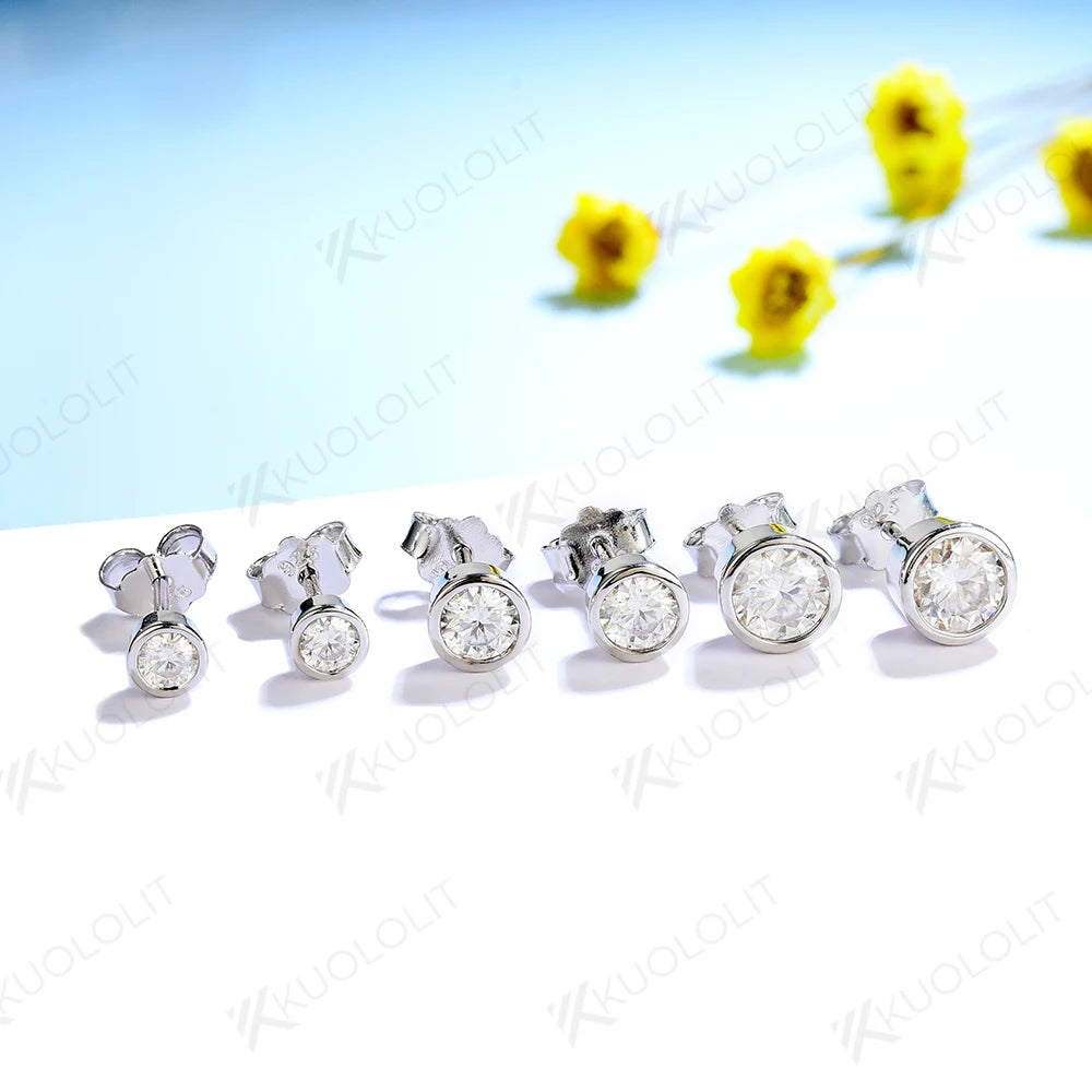 Kuololit Lab Grown Diamond Engagement Earrings - 18K/14K/925 Studs