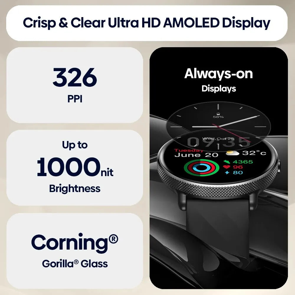 Zeblaze GTR 3 Pro: Voice Calling Smart Watch with AMOLED Display & 316L Steel Frame