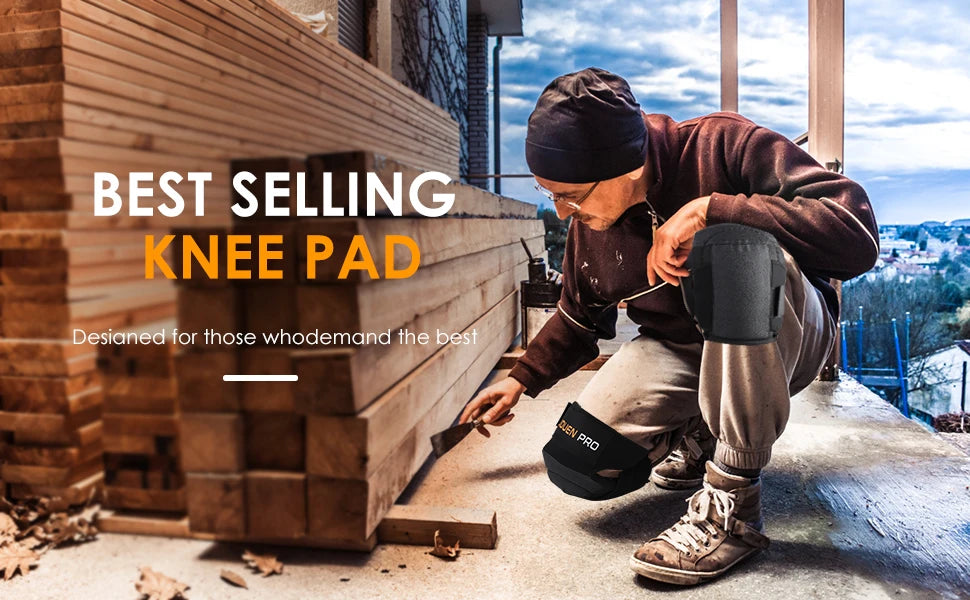 Flooring Knee Pads - Extra-Wide Gel & Foam Cushion, Anti-Slip