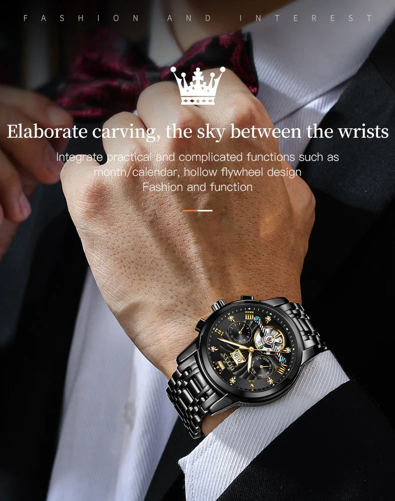 OLEVS Classic Men's Tourbillon Automatic Multi-function High-End Watch
