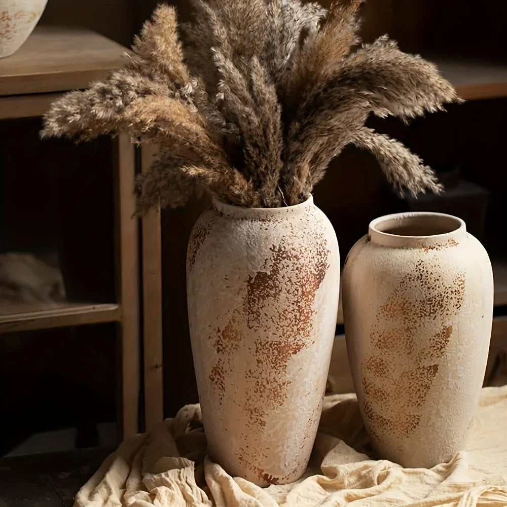 Elegant Retro Ceramic Flowerpot with White Spots – Home & Office Decor