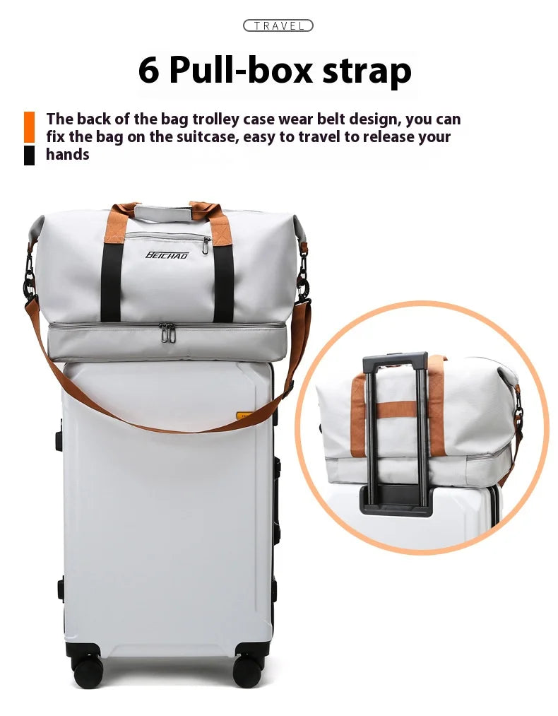 Men's Large Capacity Waterproof Gym Bag - Travel Sports Duffle & Crossbody