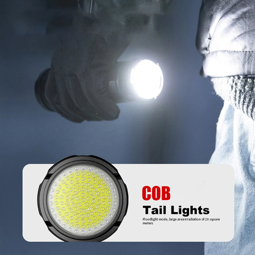 Vabena 10000LM 800W Tactical Flashlight - 4km Beam, Powerbank