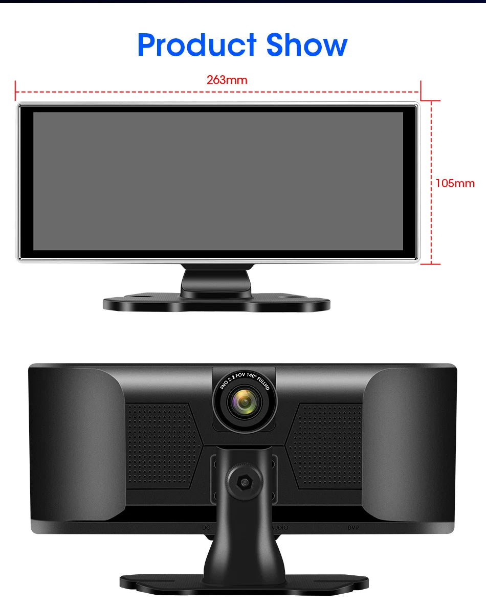10/11.26" 4K Dash Cam with Wireless Carplay & Android Auto | GPS | Dual Lens