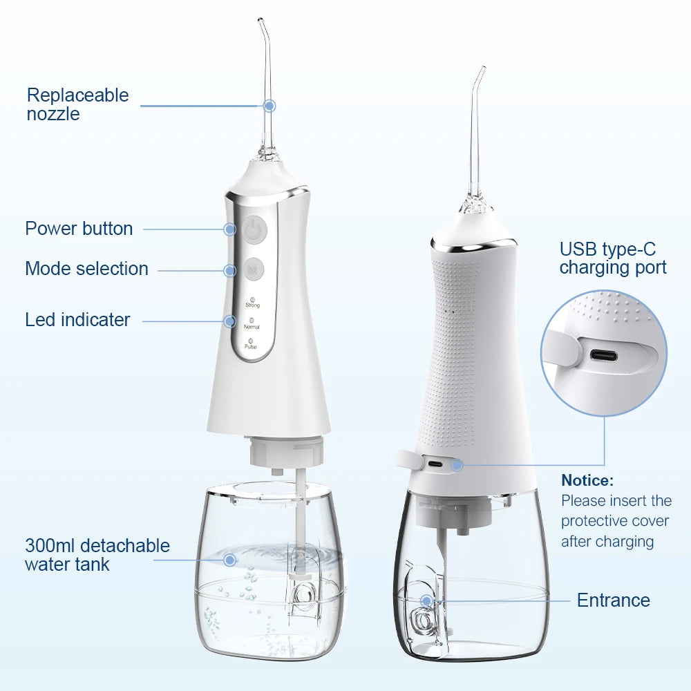 Vabena Oral Irrigator Water Flosser - Deep Clean Teeth Pick