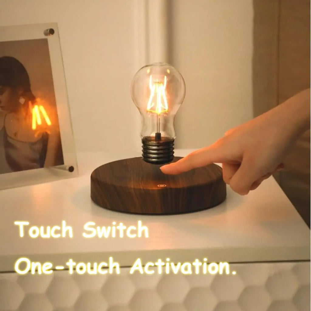 Levitating Moon Lamp - Magnetic Floating 3D LED Night Light with Wooden Base