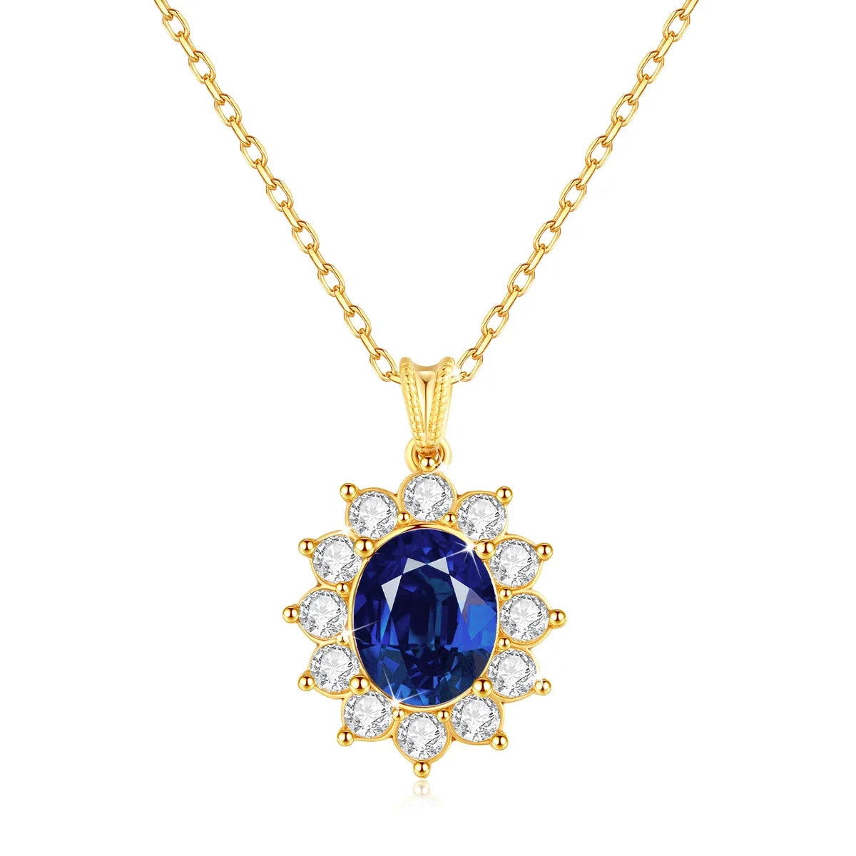 Luxury 18K Gold Emerald Necklace | Princess Diana Inspired Fine Jewelry - Vabena