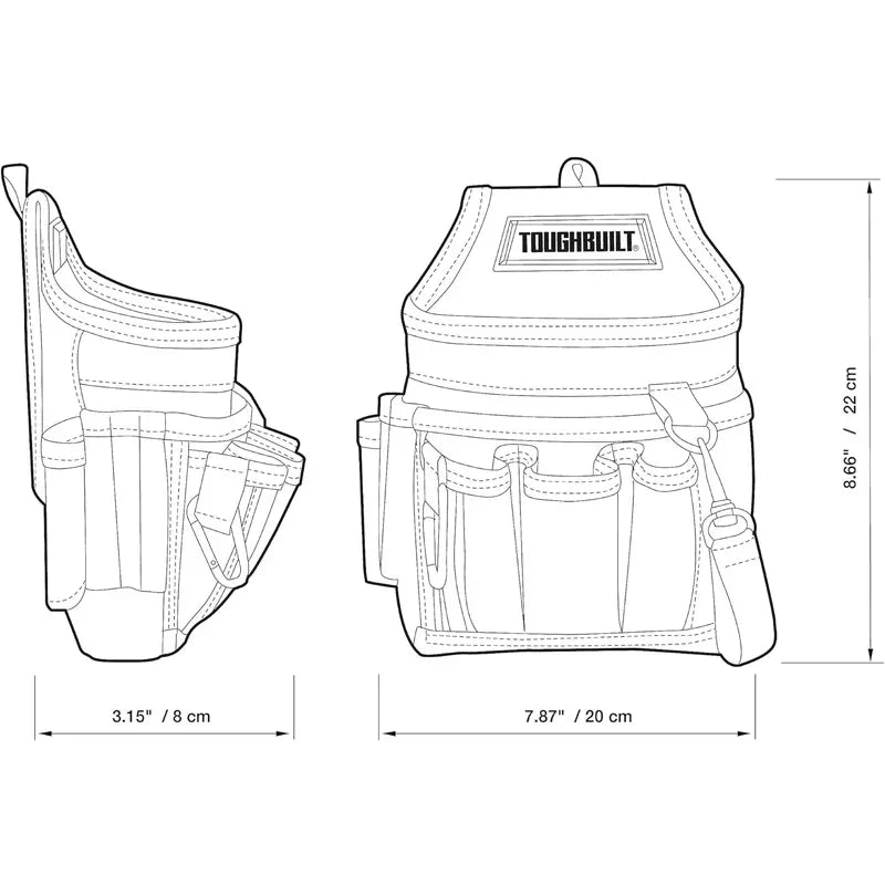 TOUGHBUILT TB-229 Electrician Pouch - Wear-Resistant Tool Bag with Padded Belt