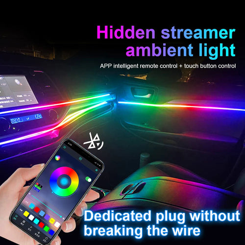 18-in-1 Car Interior RGB Ambient Light Kit - 64 Colors, App Controlled Symphony Lighting