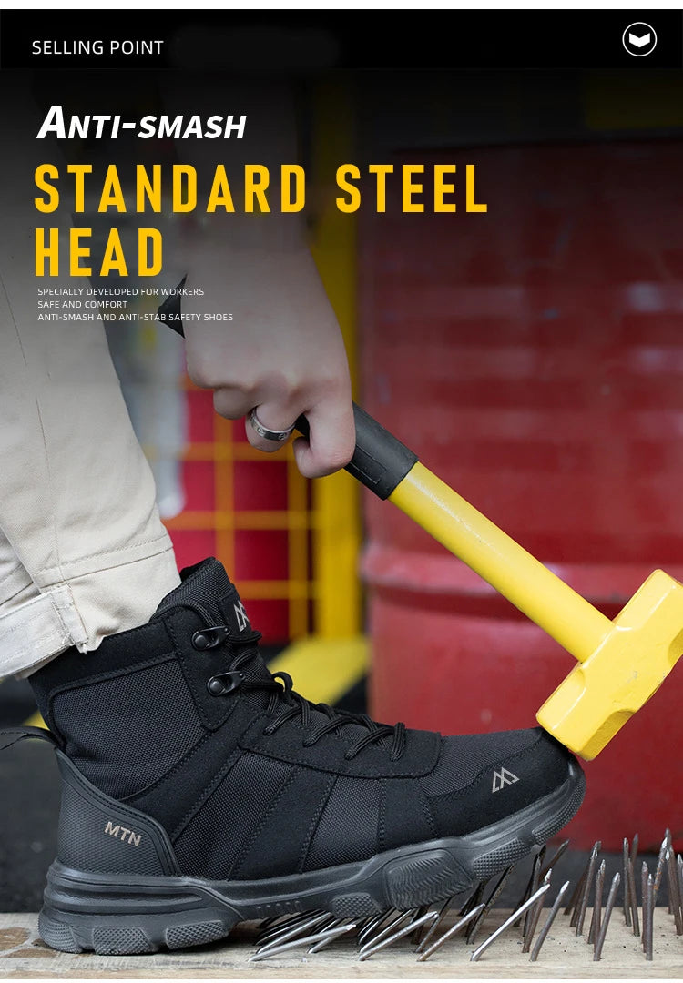 Vabena Breathable Anti-Smash Safety Boots for Work